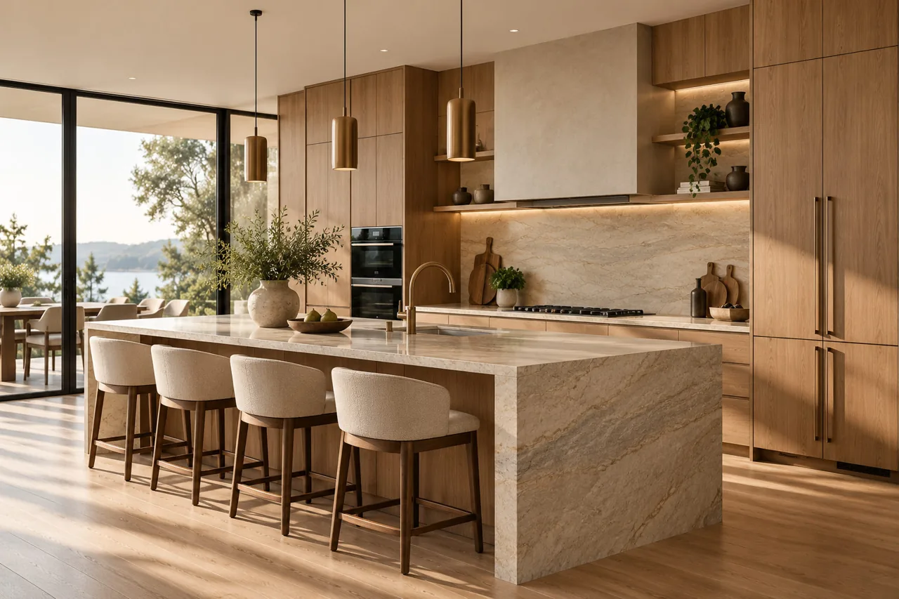 Custom kitchen with integrated appliances